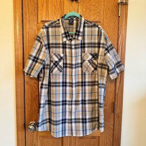 New York Enyce Men's 4X Plaid Short Sleeve Button-Up Shirt Multicolor